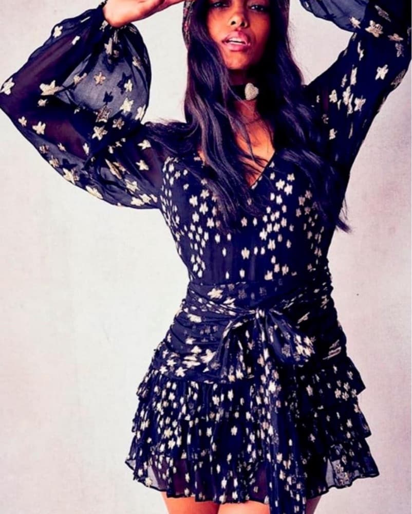 Love Shack Fancy Rina Silk Dress - Image 1