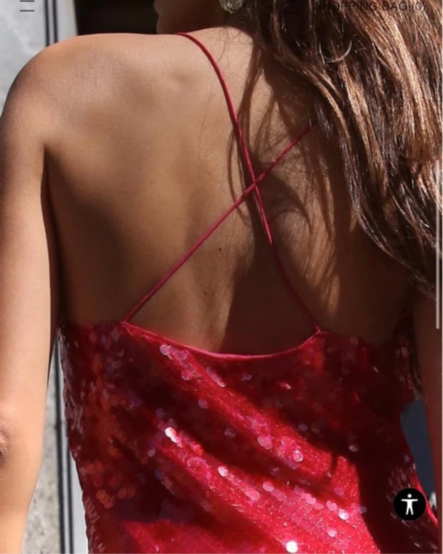 Red Sequin Mini Dress - Image 2