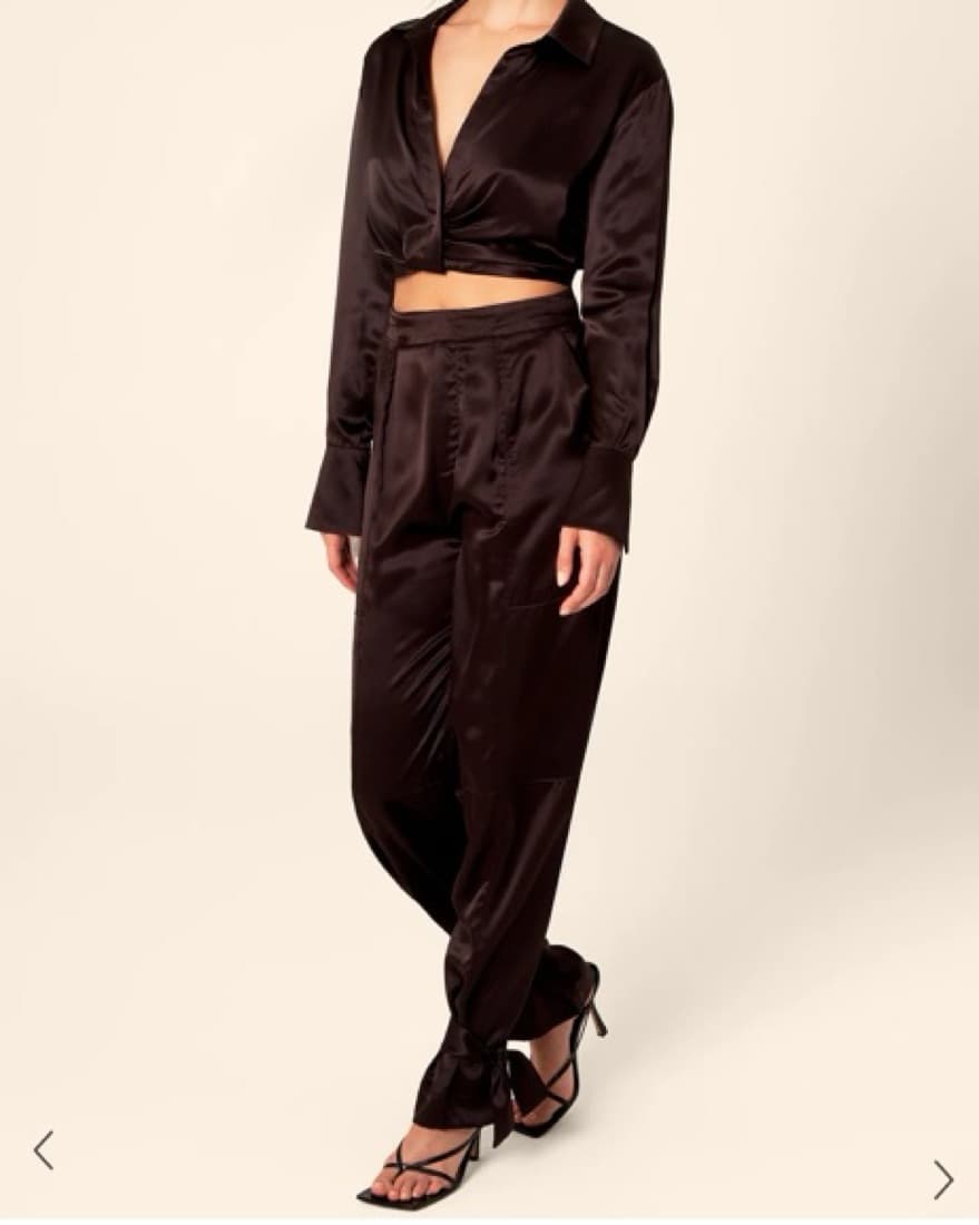 Silk Crop Top and Pant Set - Image 4