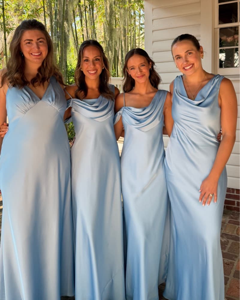Veronica Matte Satin Dress - Sky Blue XL - Image 2