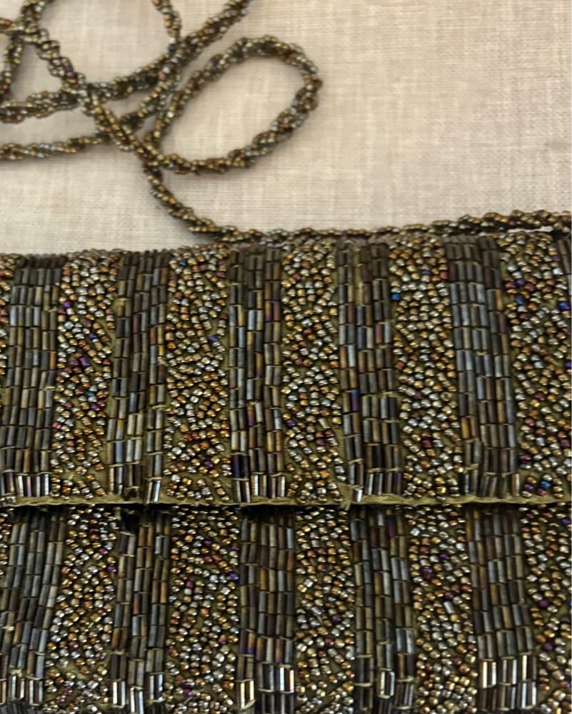 Vintage Metallic Beaded Clutch - Image 2