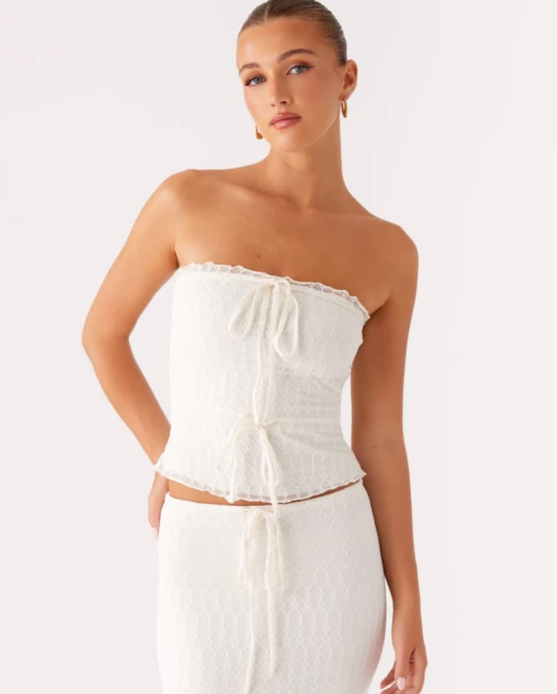 White Tube Top And Maxi Skirt Set - Image 2