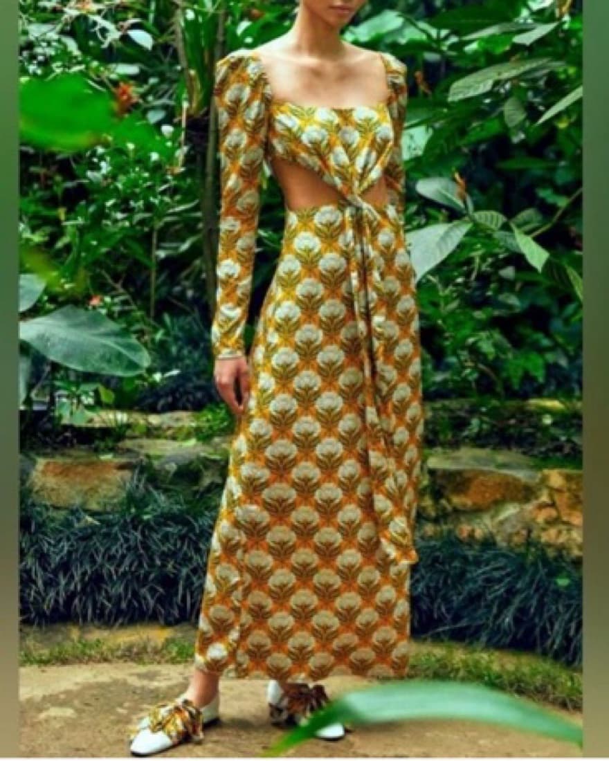Agua Bendita Orange Dress - Image 3