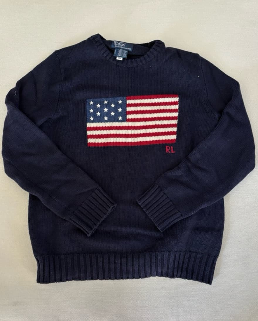 Ralph Lauren Navy Iconic Flag Sweater - Image 4