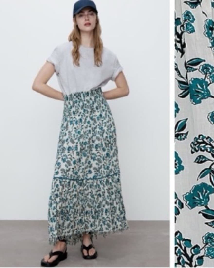 Blue Floral Maxi Skirt - Image 2