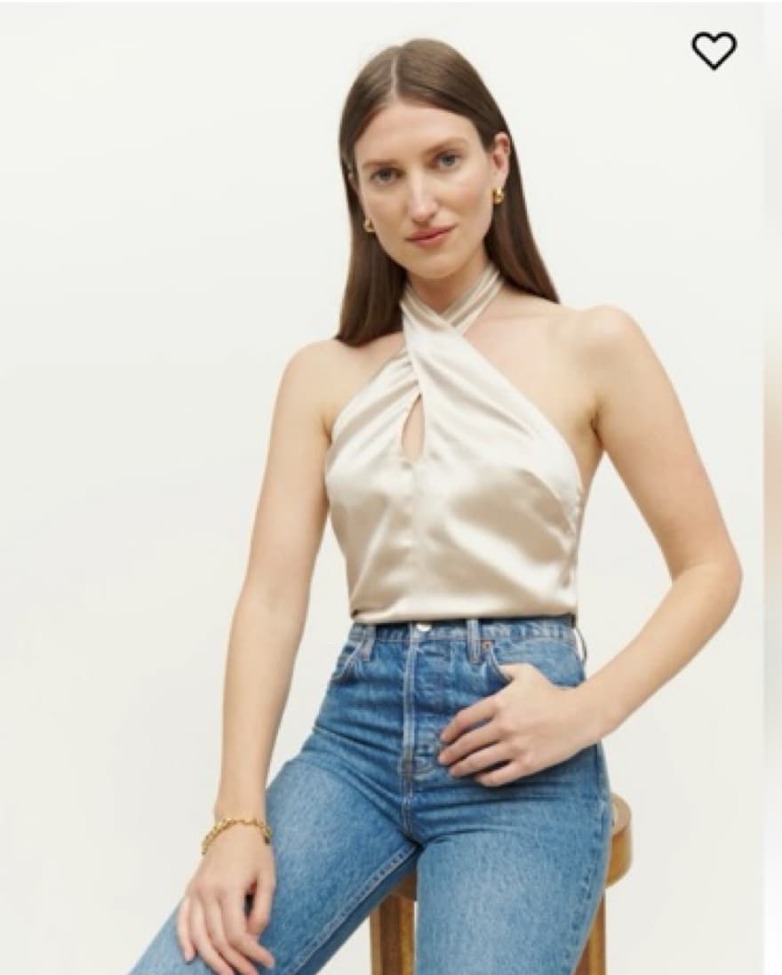 Reformation Gold Wrap Top - Image 2
