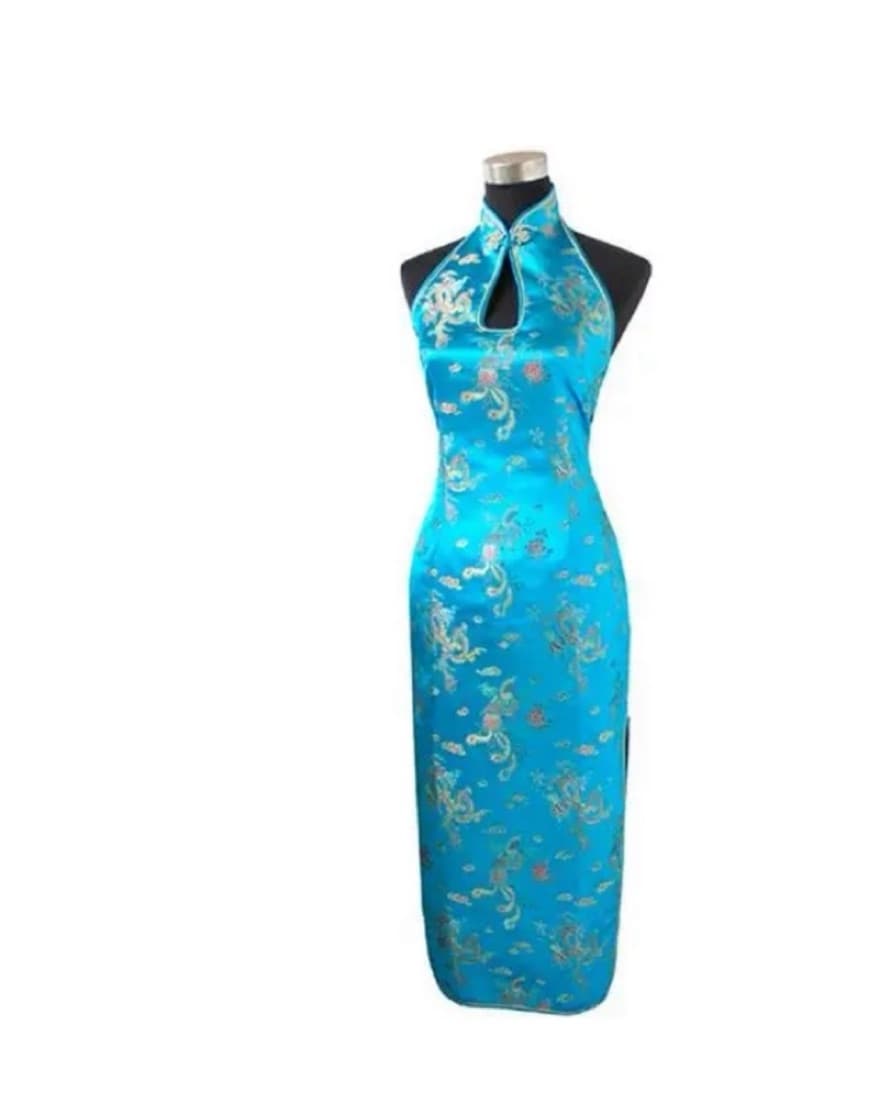 Vibrant Floral Cheongsam Dress - Image 1