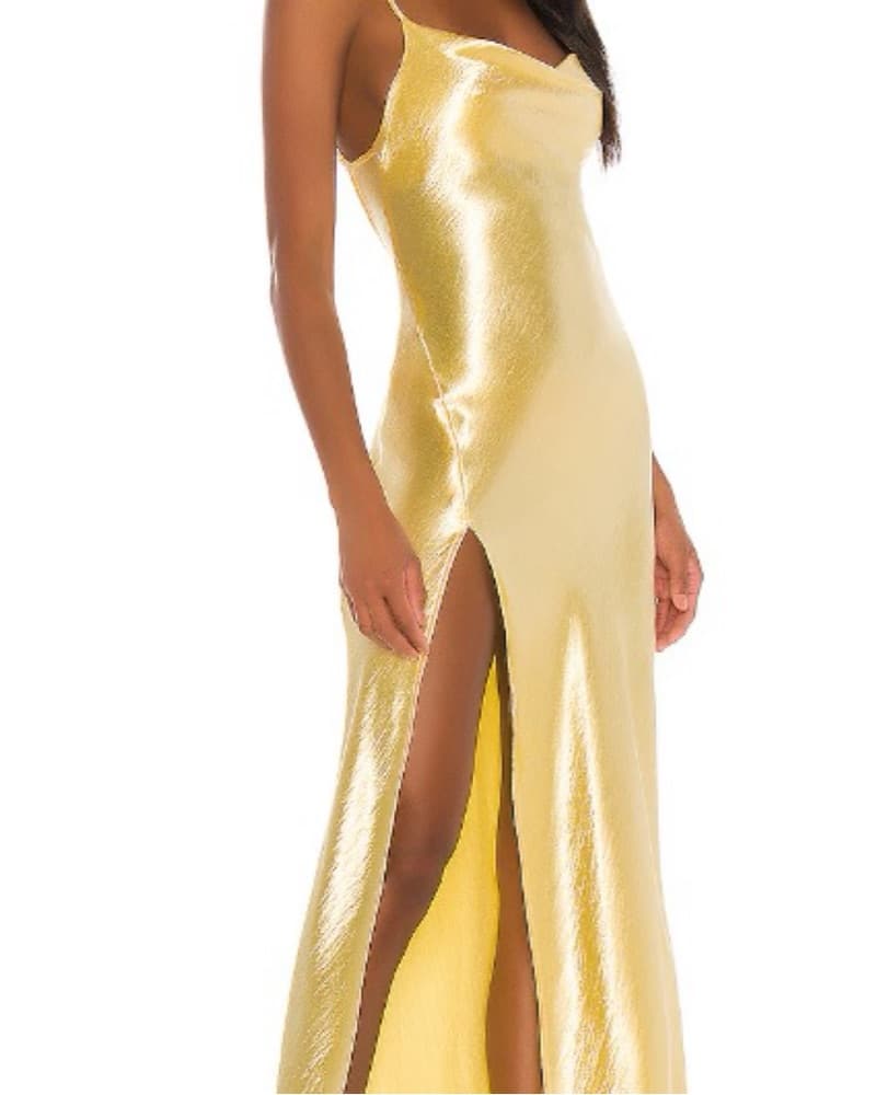 Radiant Gold Satin Gown - Image 3