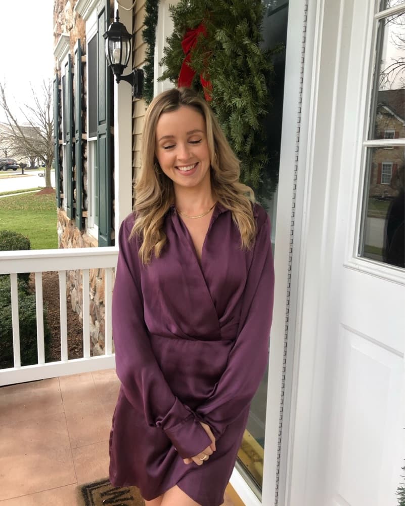 Zara Purple Silk Dress - Image 1