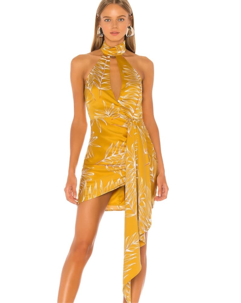 Mini Dress Gold With Cutouts  - Image 2