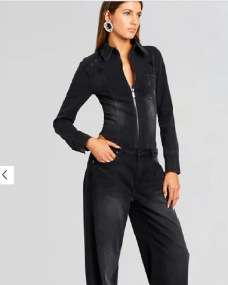 Seroya Black Denim Jumpsuit - Image 3