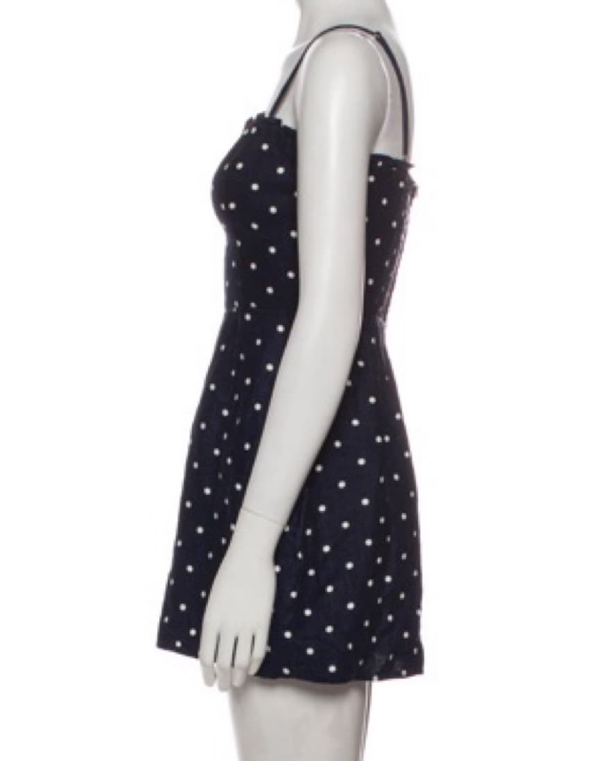 Reformation Linen Mini Polka Dot Dress - Image 1