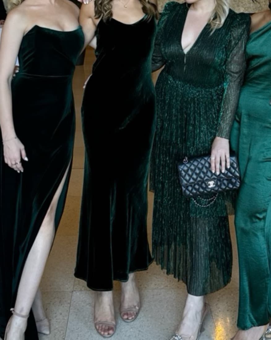 Dark Green Velvet Dress - Image 2