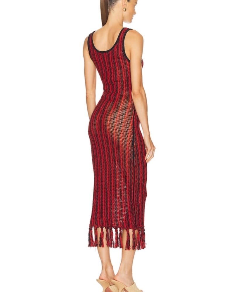 Vibrant Striped Midi Dress - Image 2