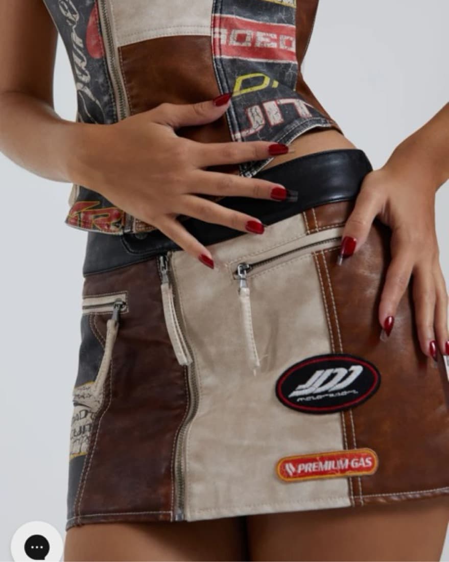 Jaded London Leather Moto Skirt - Image 1