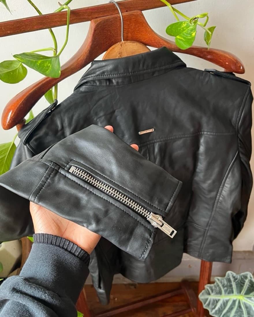 Deadwood Joan Leather Biker Jacket - Image 2