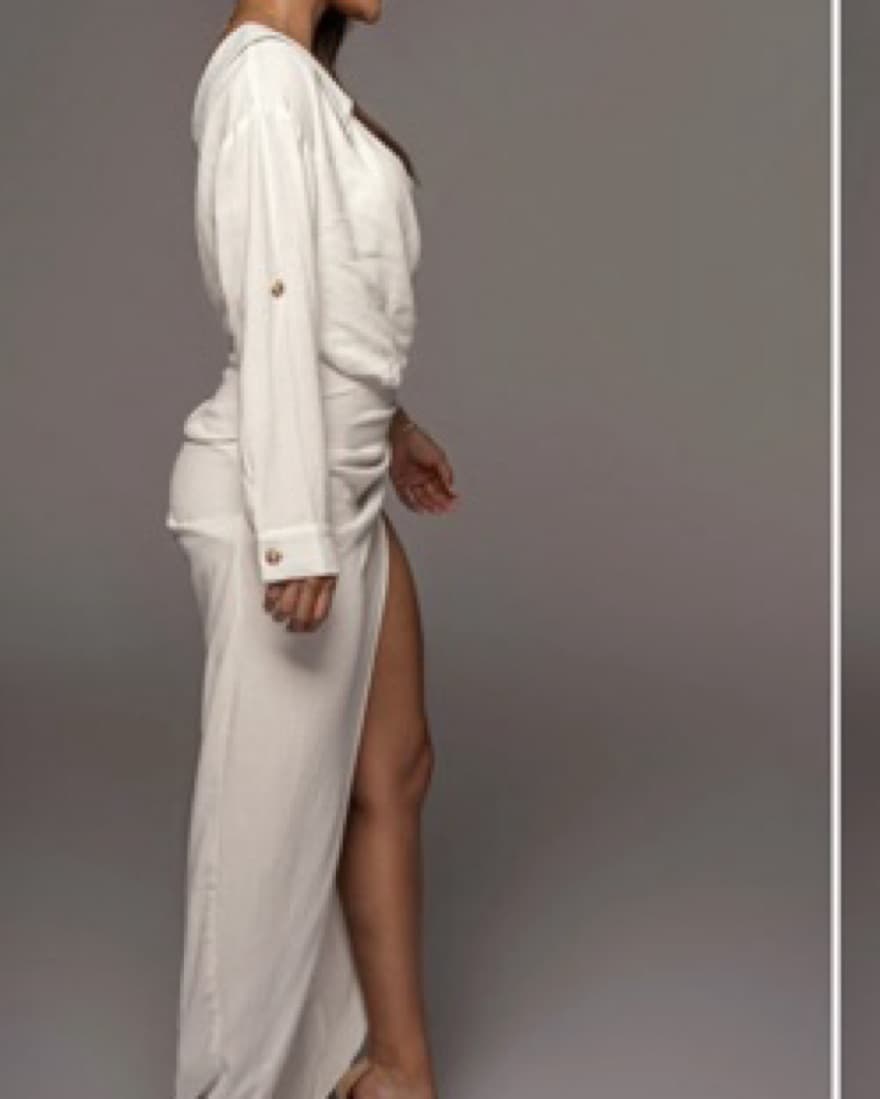 Elegant One-Shoulder White Dress - Image 3