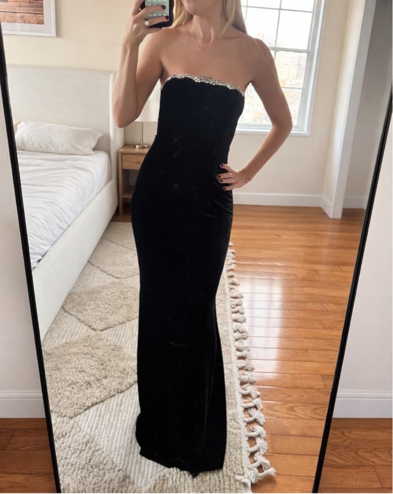 Lulus Leesa Velvet Rhinestone Dress - Image 1
