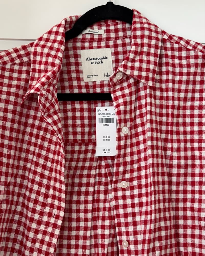 Red And White Plaid Button Down - Image 4