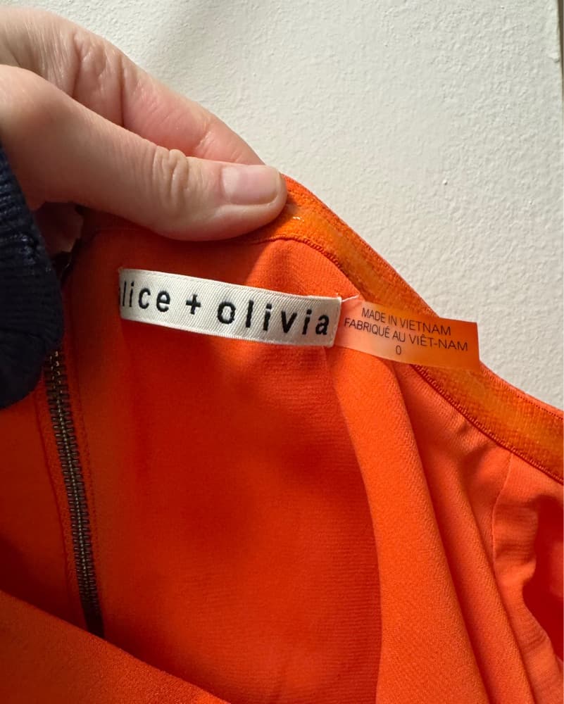 Alice & Olivia Orange Midi Dress - Image 3