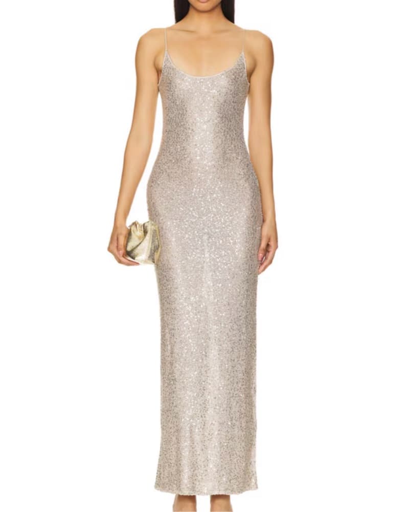 Rossa Maxi Dress in Champagne - Image 1