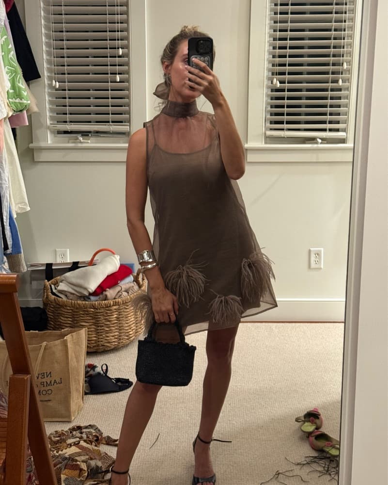 Staud Mini Albee Dress in Truffle - Image 4