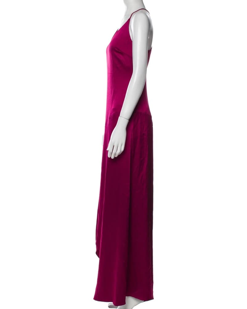 Halston V-Neck Long Dress - Image 2