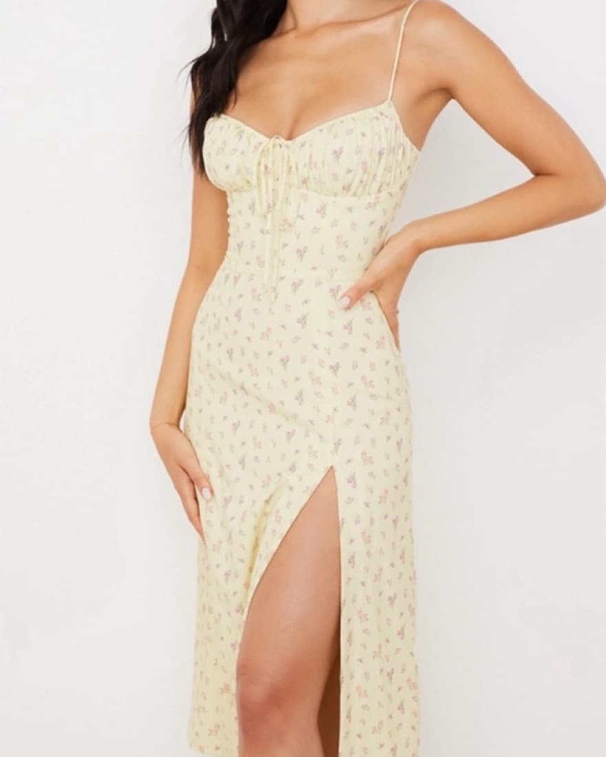 House of CB Carina Lemon Floral Dress - Image 2