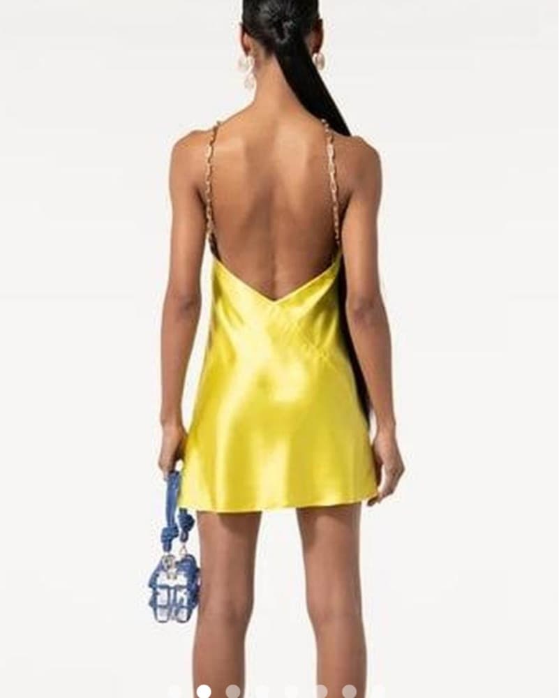 Cult Gaia Minna Chain-Trimmed Satin Mini - Image 2