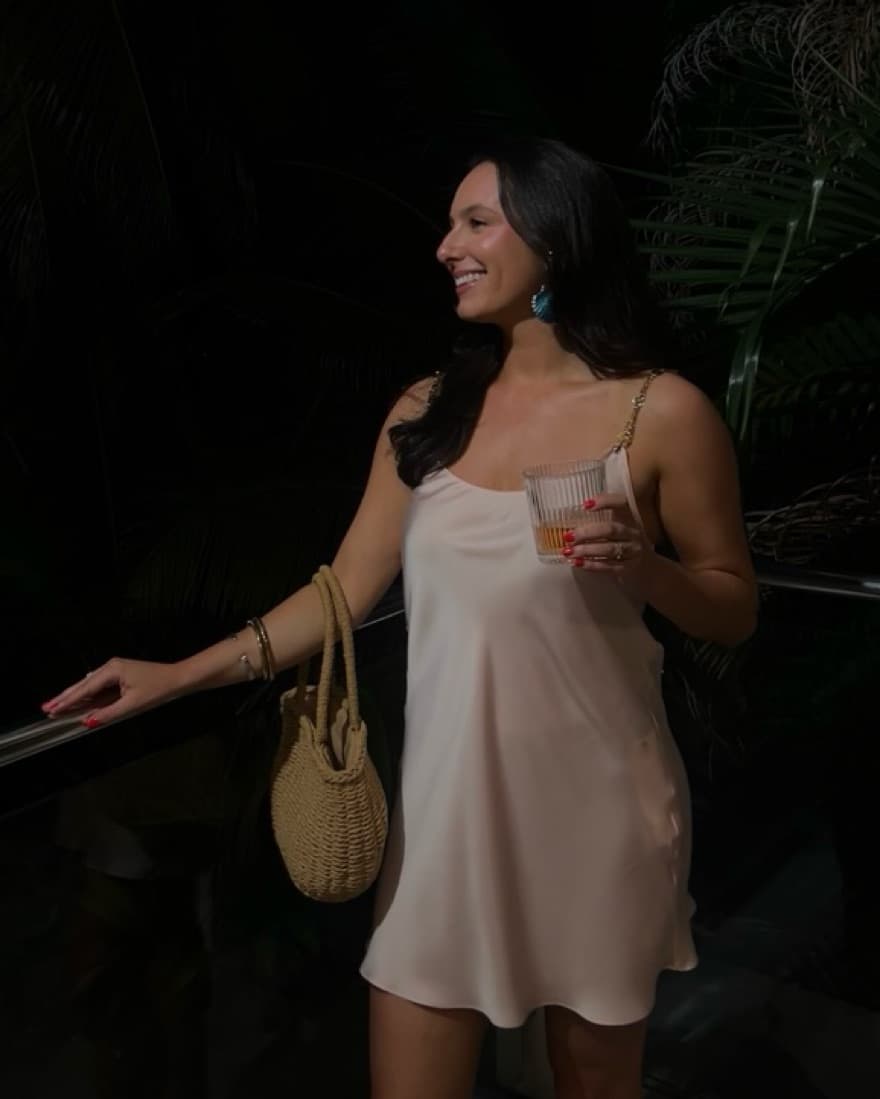 Rabanne Silk Slip Dress W/ Chain Details - Image 2