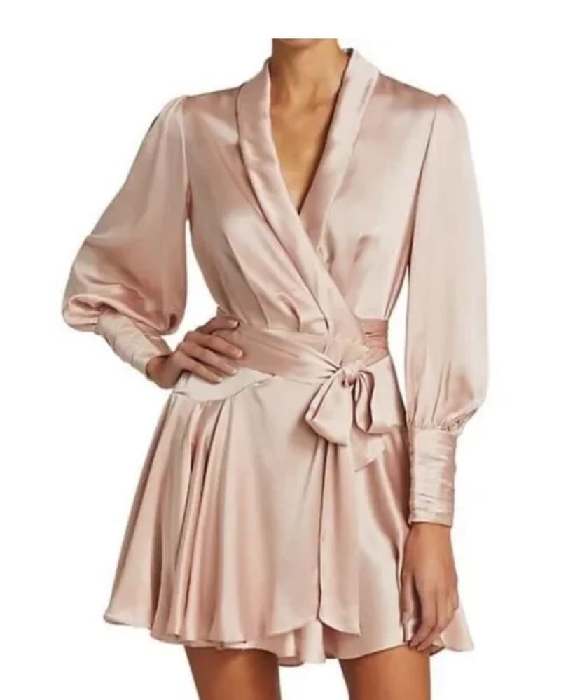 Zimmermann Pink Silk wrap Mini dress - Image 1