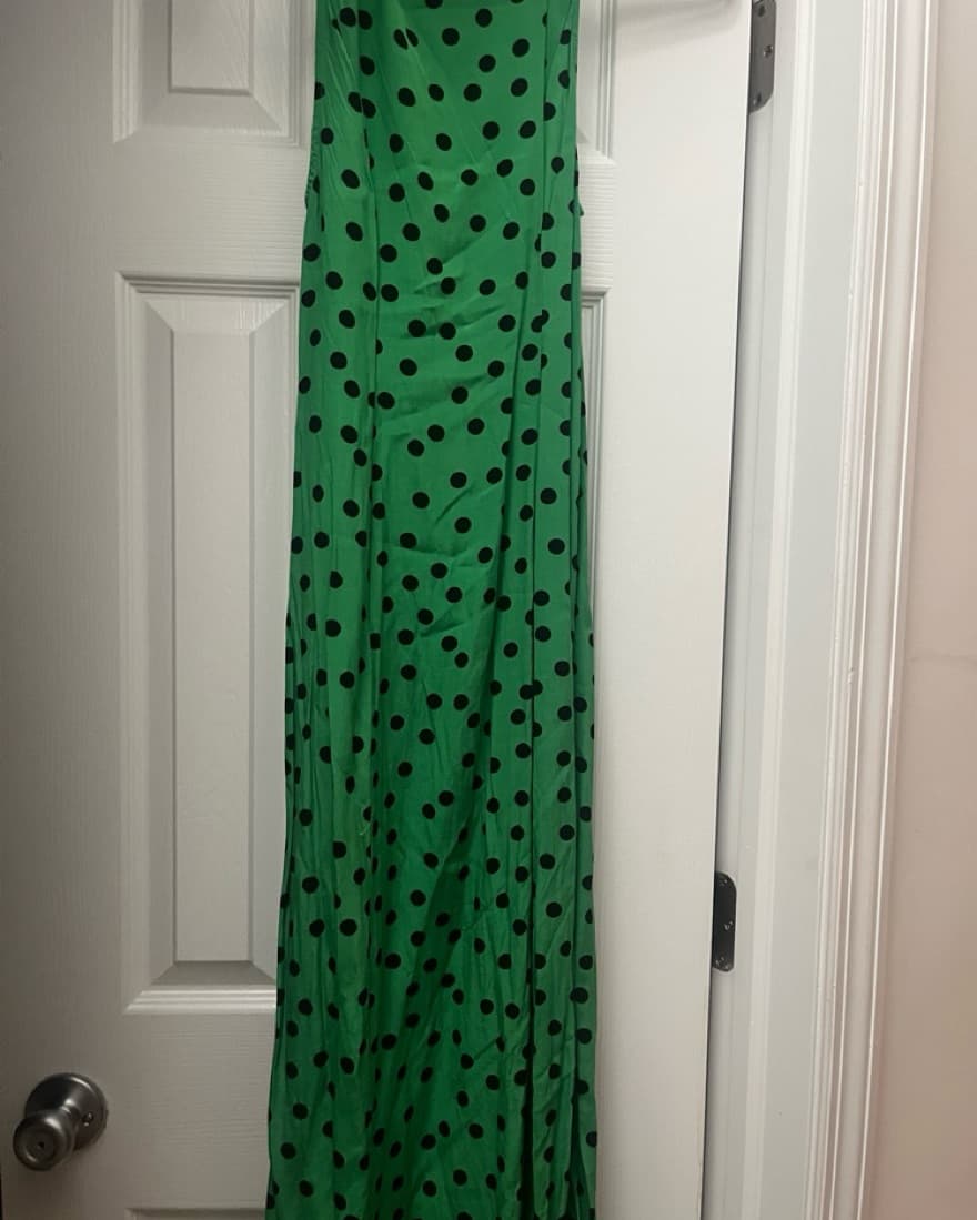 Rat & Boa Green Polka Dot Maxi Dress - Image 5