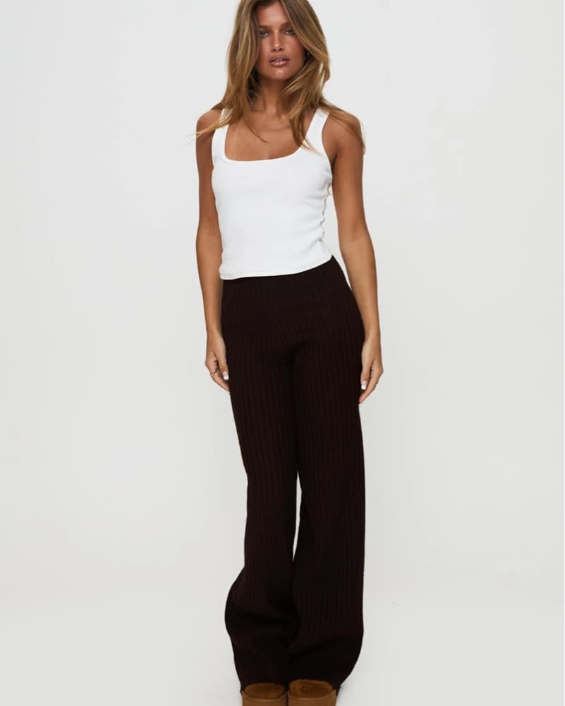Brown Knit Pants - Image 1