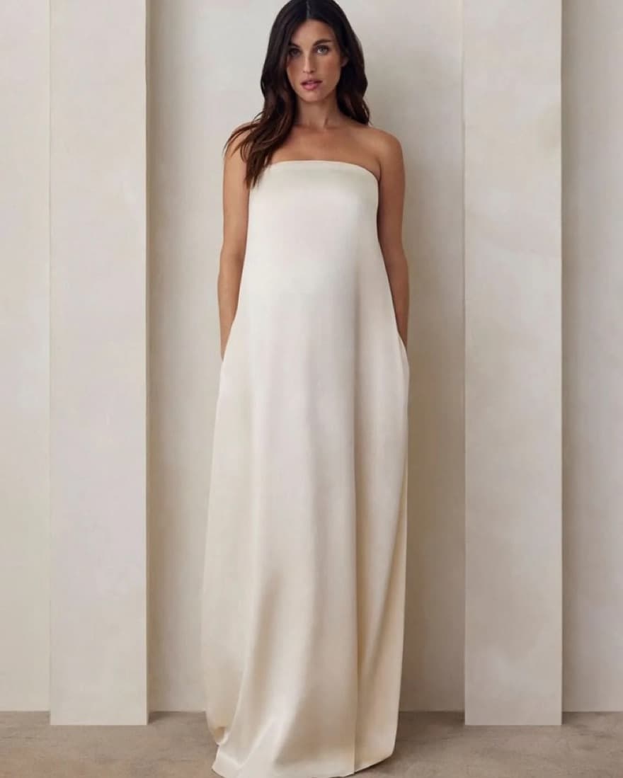 Bumpsuit Brushed Satin Gown - Image 1