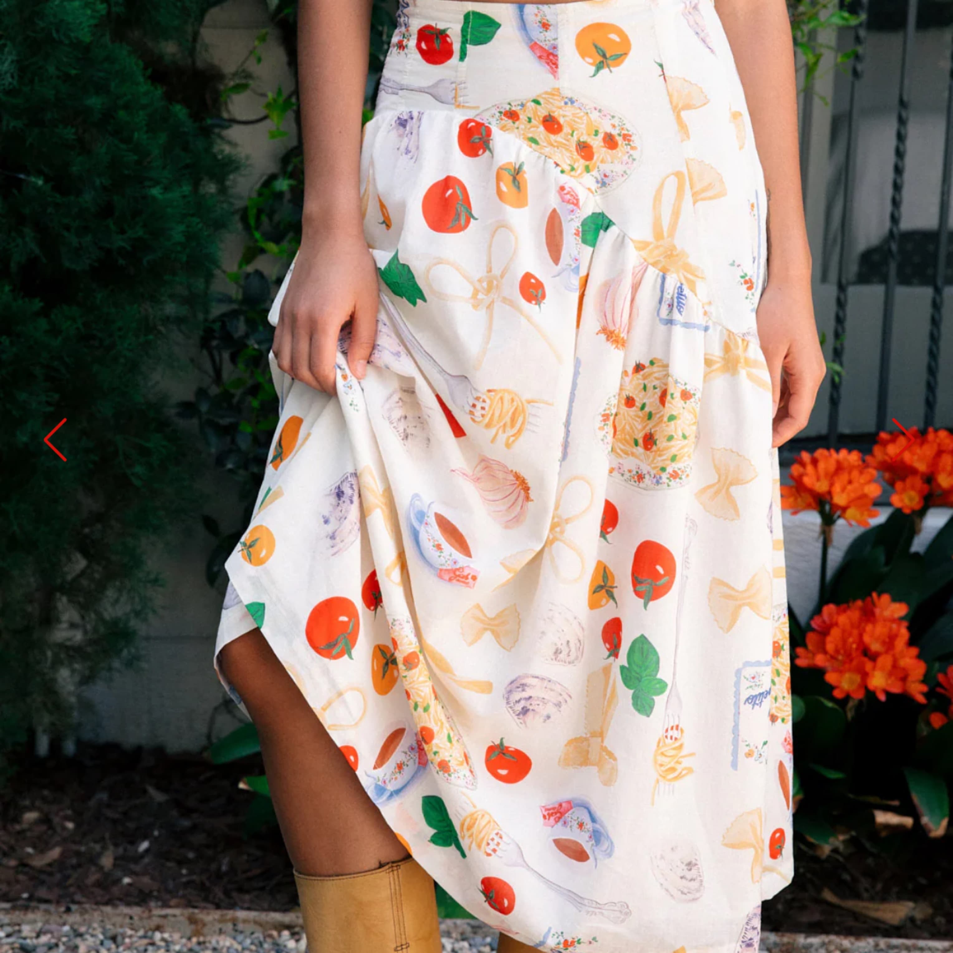Lisa Says Gah Pasta Food Print Skirt - Image 1