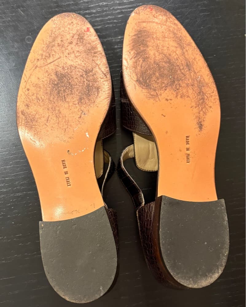 Ferragamo Croc Embossed Leather Loafers - Image 3