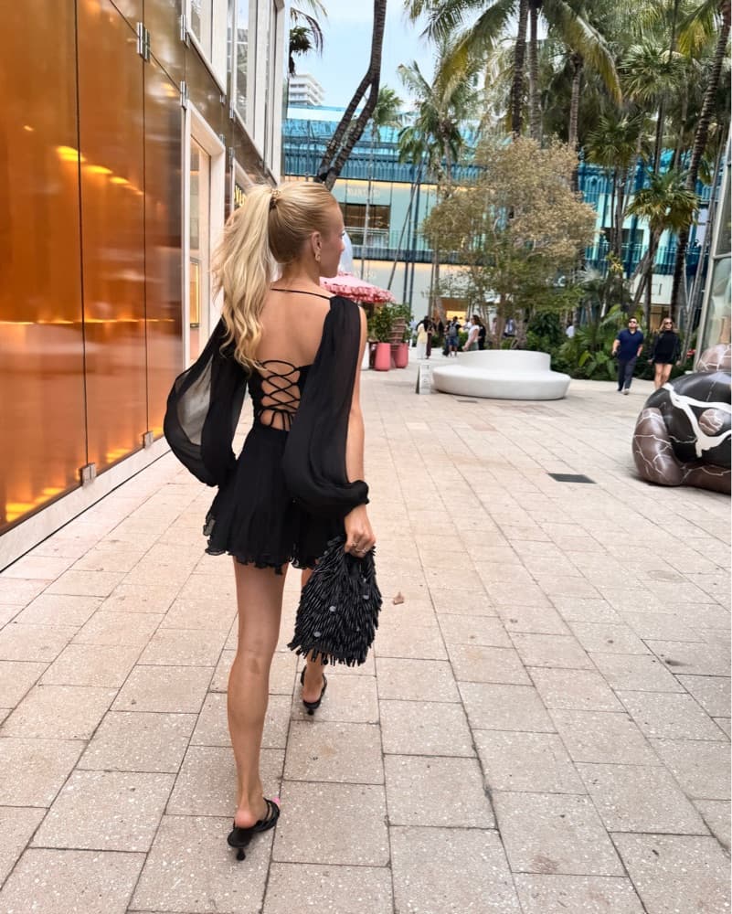 Elegant Black Ruffle Dress - Image 1