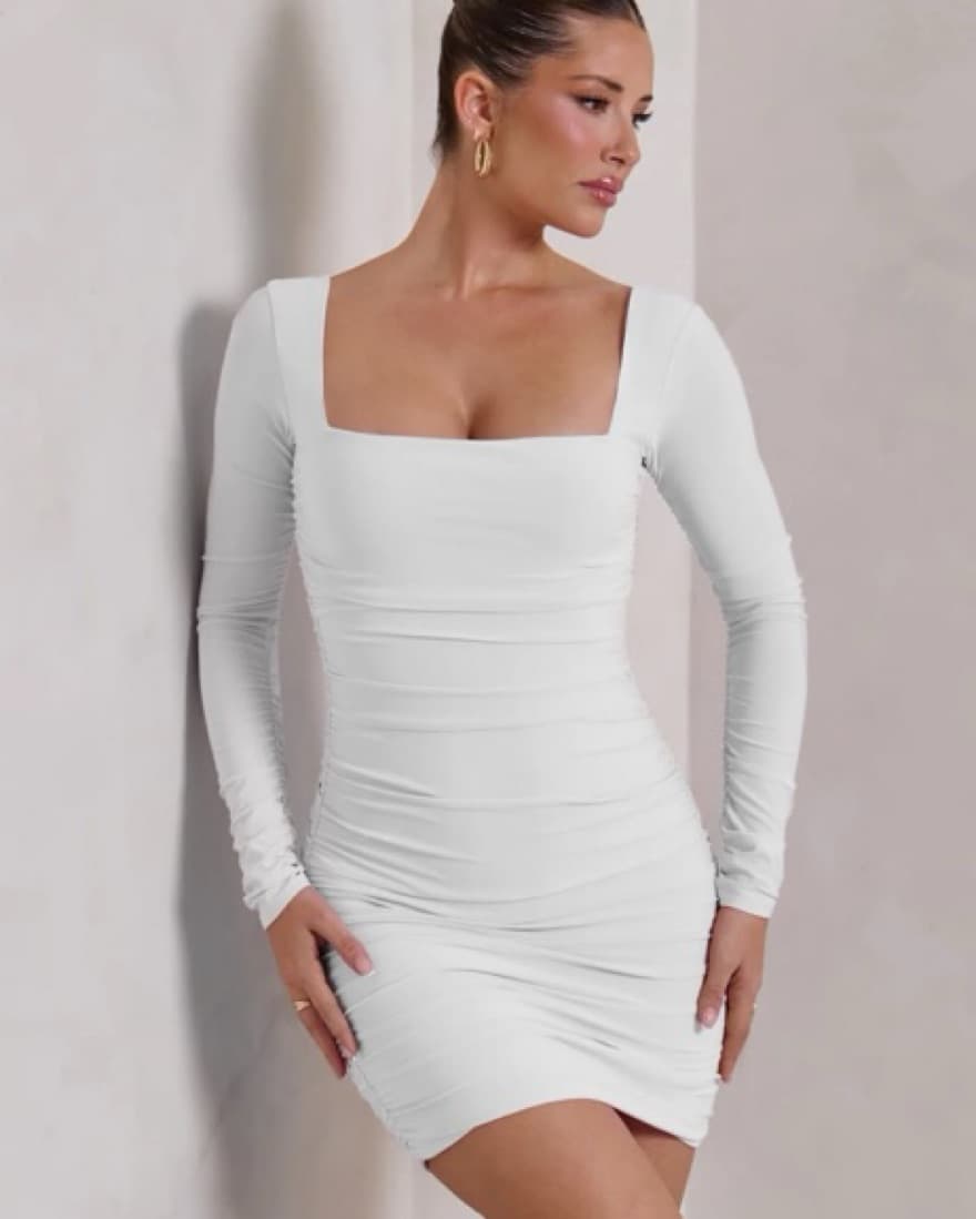 Luvalot White Long-Sleeve Mini Dress - Image 1