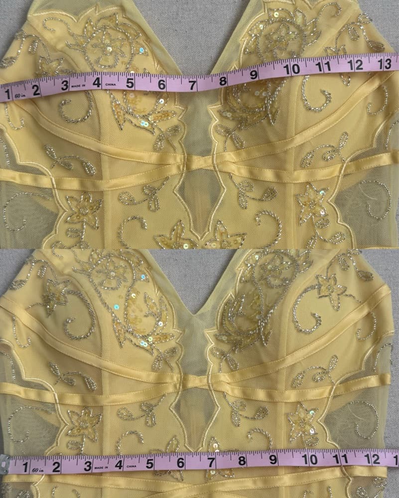 Cache Beaded Yellow Prom dress - Image 5