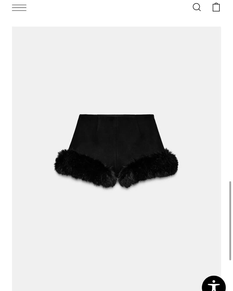 SOLD OUT Wool Blend Faux Fur Micro Short - Image 2