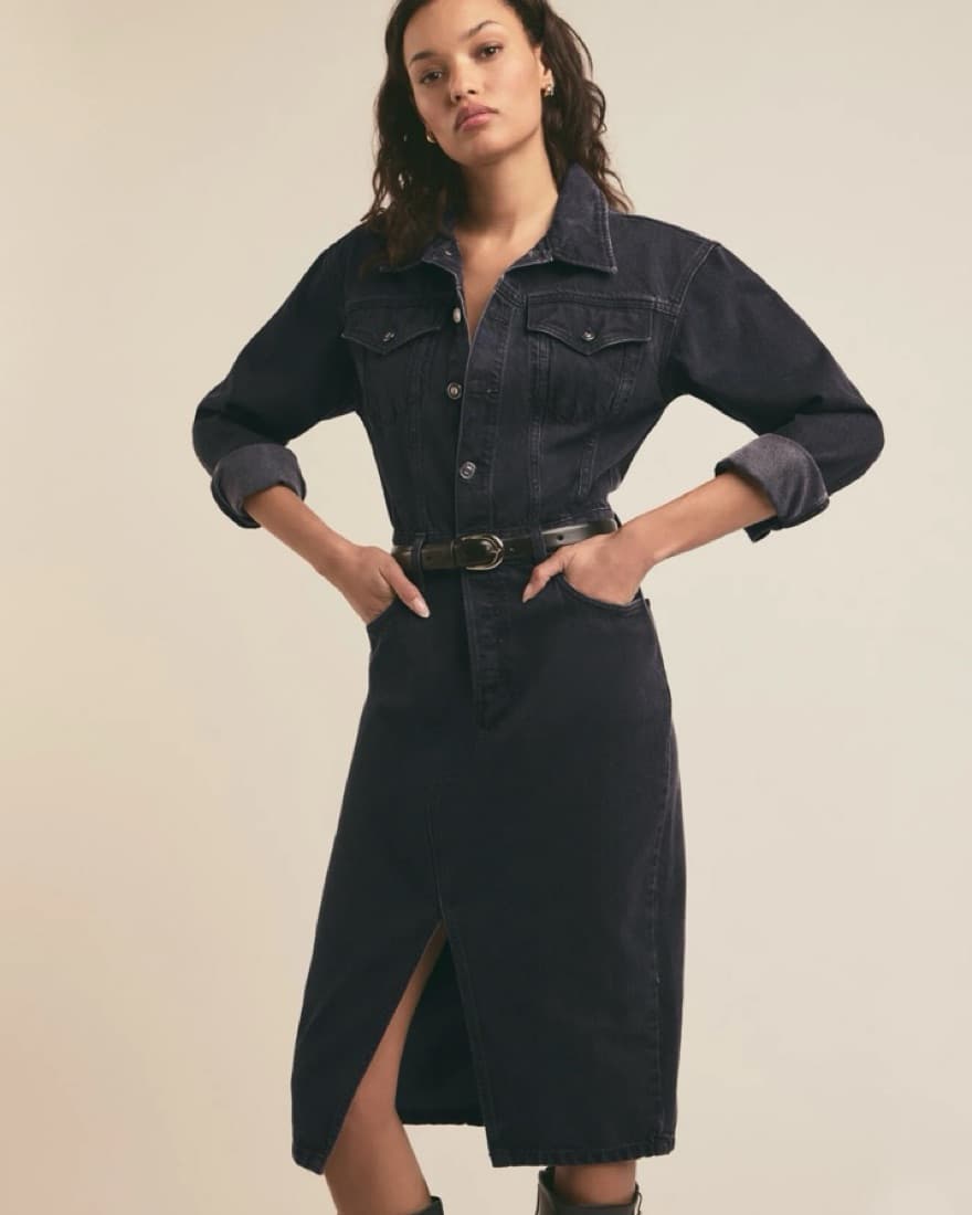 Black Denim Dress - Image 1