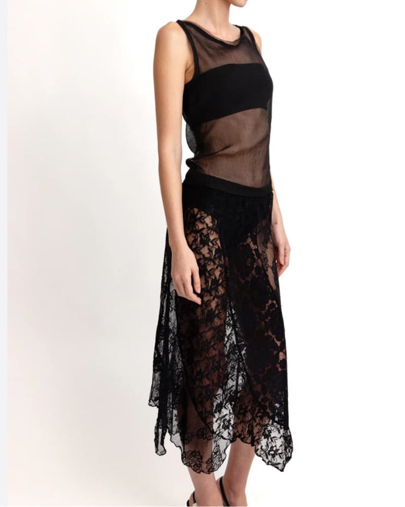 Elegant Black Lace Skirt - Image 2