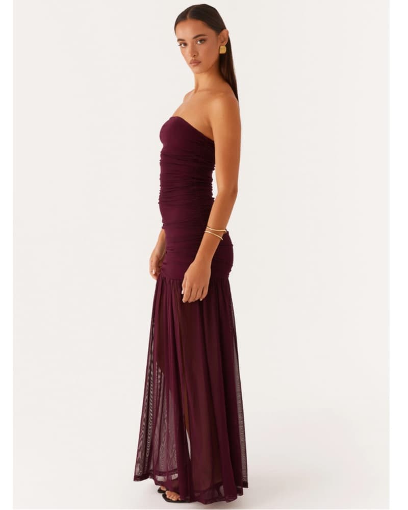 Sheer Bottom Drop Waist Maxi Dress - Image 3
