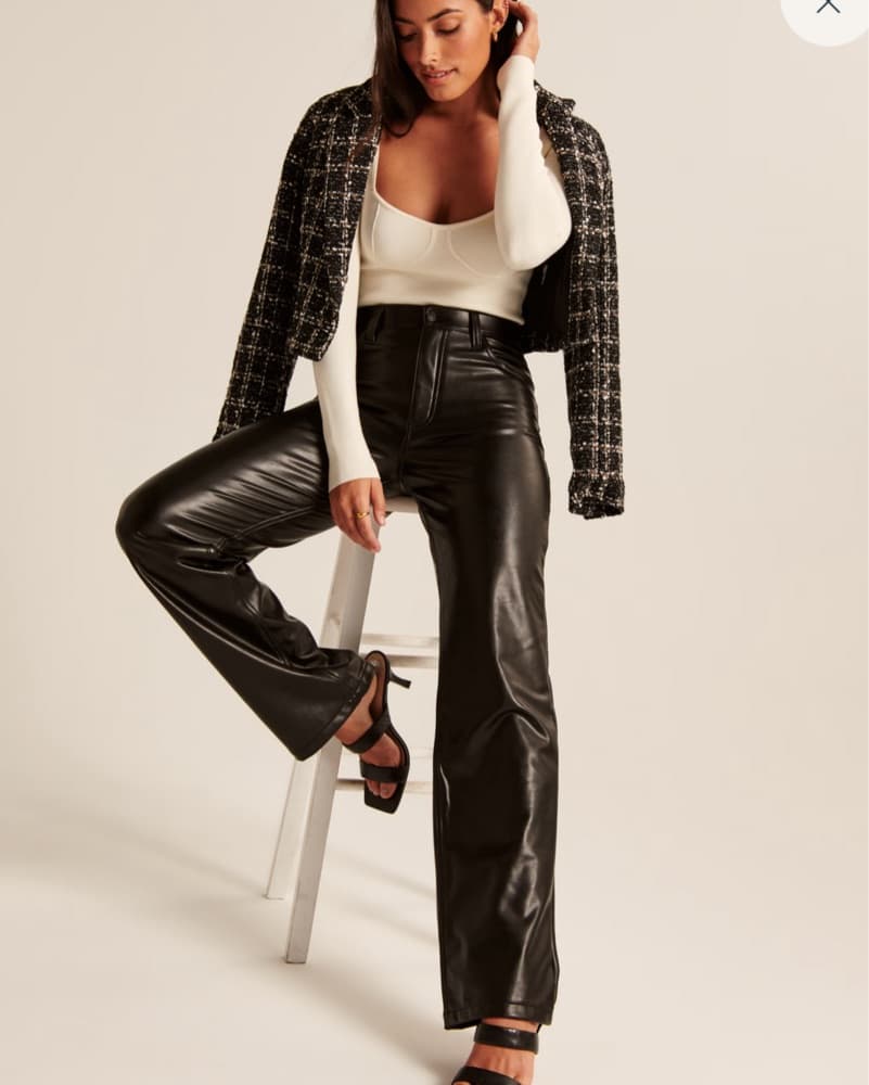 relaxed fit faux leather pants  - Image 1