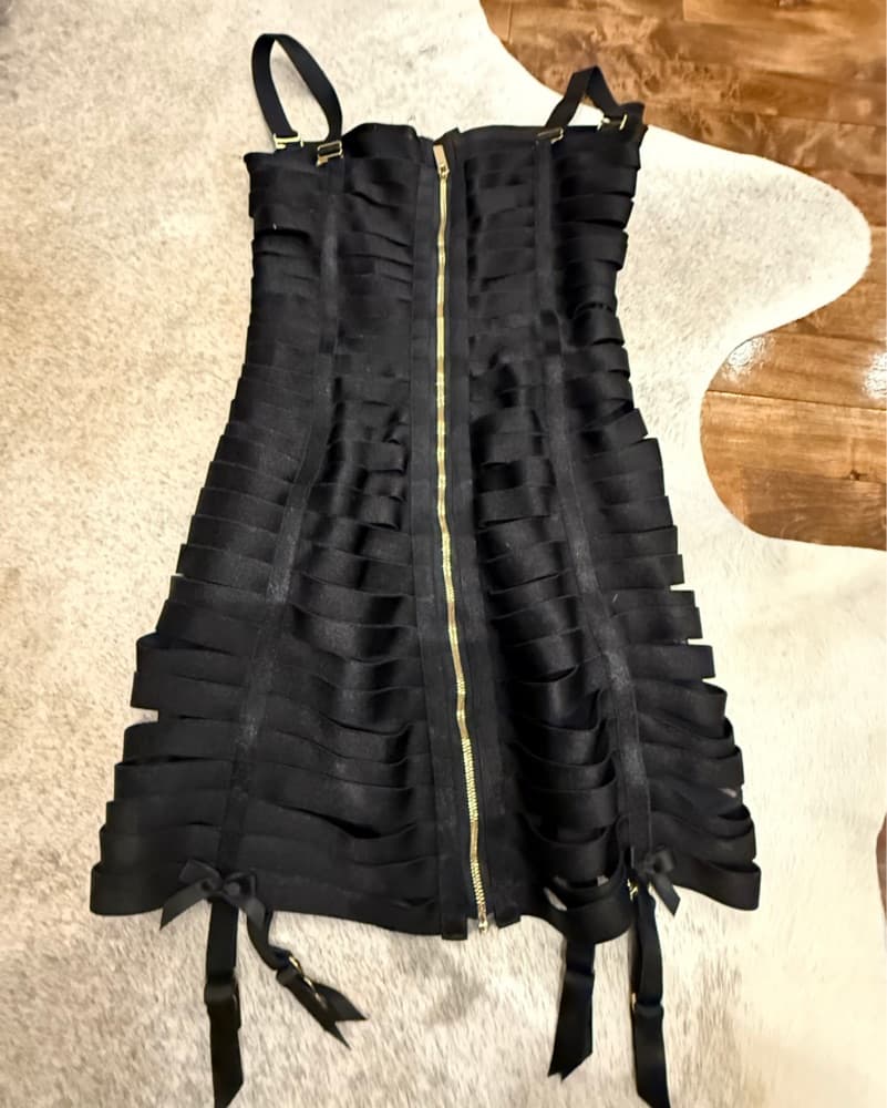 Bordelle Black Angela Bondage Dress XXS - Image 6