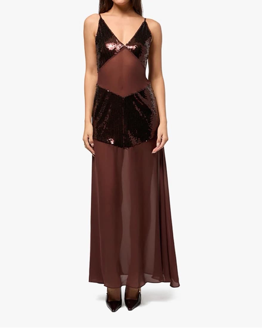 WeWoreWhat Sheer Sequin Maxi Dress - Image 1