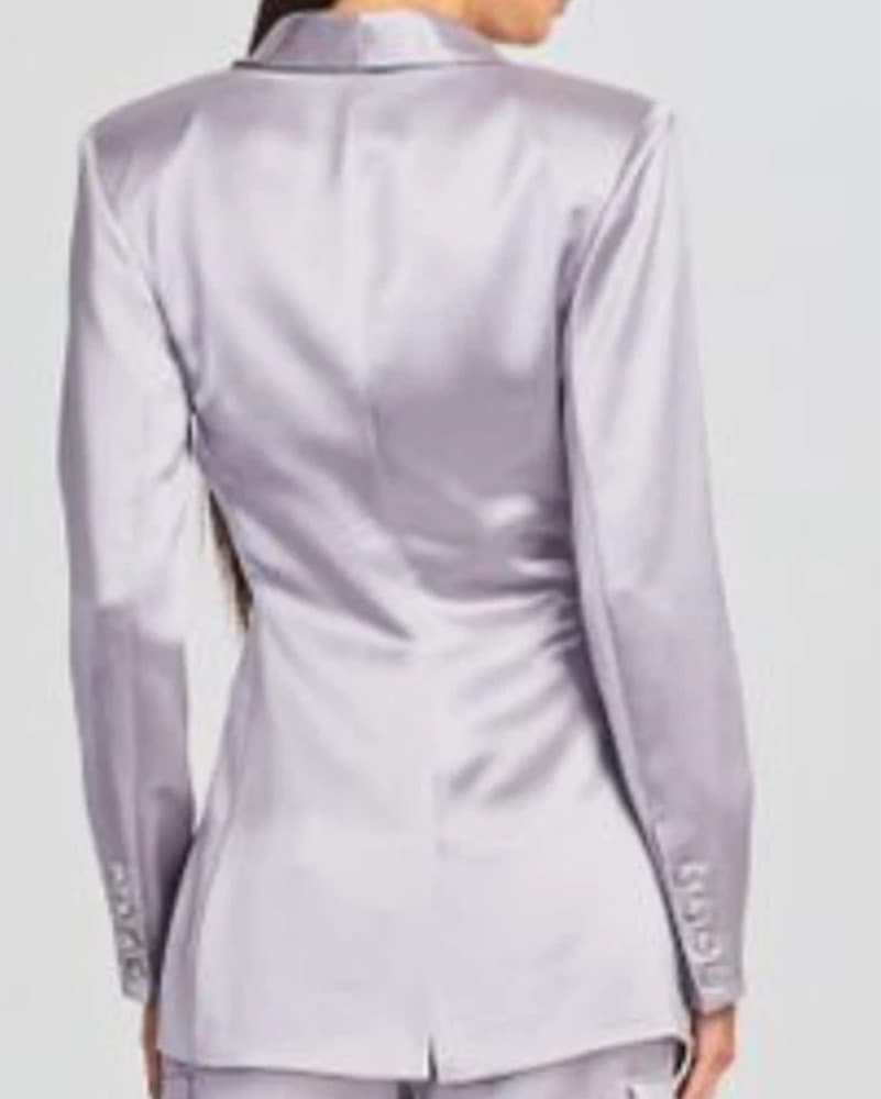 Retrofete satin Silver Gray Blazer XS - Image 2