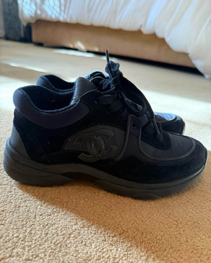 Black Chanel Sneakers Size 6 - Image 1