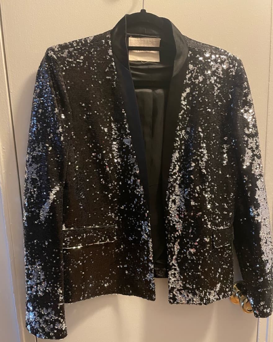 Maje Black Sequin Blazer Jacket - Image 2