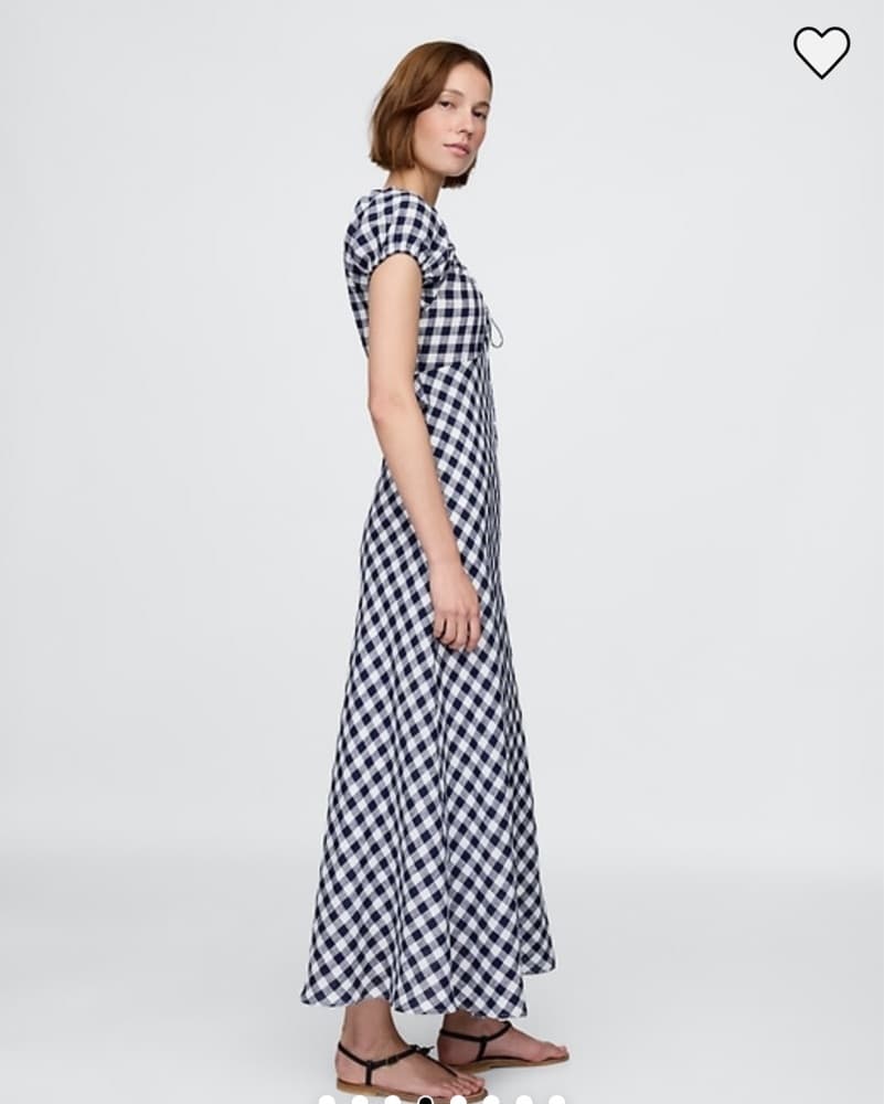 Gap × DÔEN 100% Linen Gingham Midi Dress - Image 4
